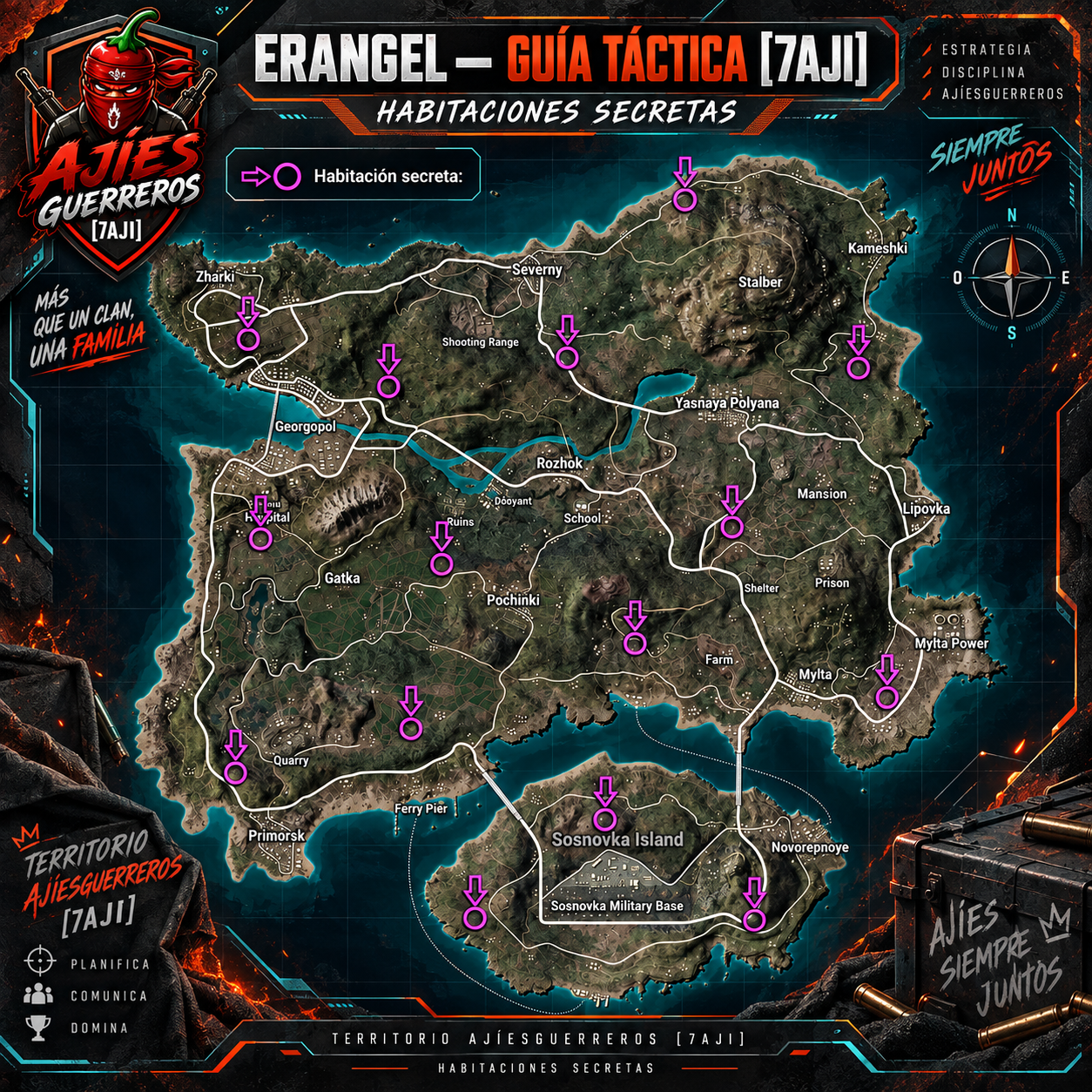 Guía táctica de Erangel del clan AJÍESGUERREROS